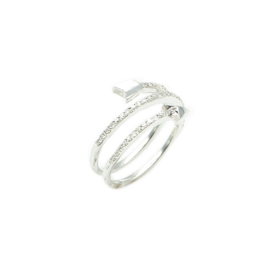 14K White Gold Arrow Diamond Ring