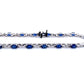 14K White Gold Oval Sapphire and Diamond Infinity Tennis Bracelet