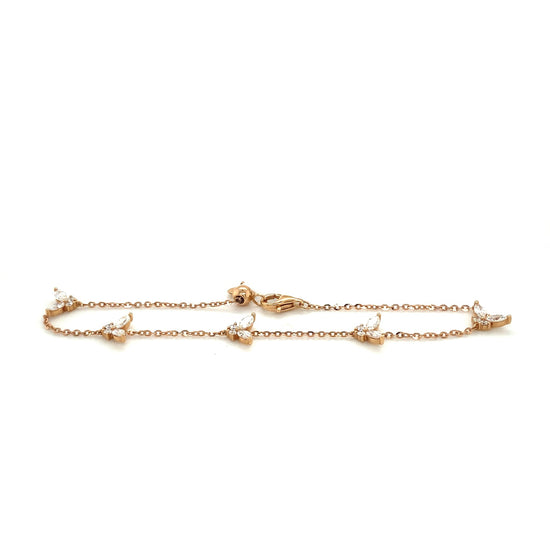 18K Rose Gold Diamond Marquise Butterfly Bracelet