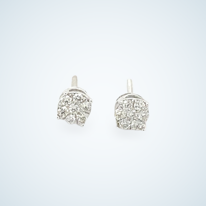 Cluster Diamond Stud Earrings