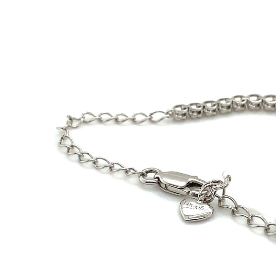 14K White Gold Bezel Set Resizable Diamond Tennis Bracelet