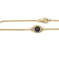 14K Yellow Gold Sapphire Evil Eye Bracelet