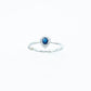 14K White Gold Blue Sapphire and Diamond Halo Ring