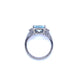 14K White Gold Princess Cut Aquamarine and Diamond Ring