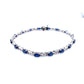 14K White Gold Oval Sapphire and Diamond Infinity Tennis Bracelet