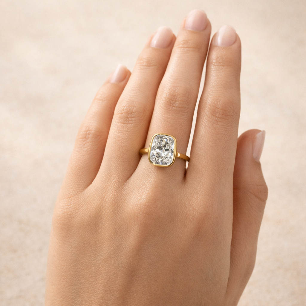 14k Yellow Gold Lab Diamond Ring, Size 7 – model edit