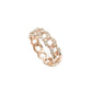14K Rose Gold Diamond Cuban Link Ring