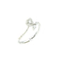 14K White Gold Pear and Baguette Diamond Ring