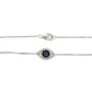 14K White Gold Sapphire and Diamond Evil Eye Bracelet
