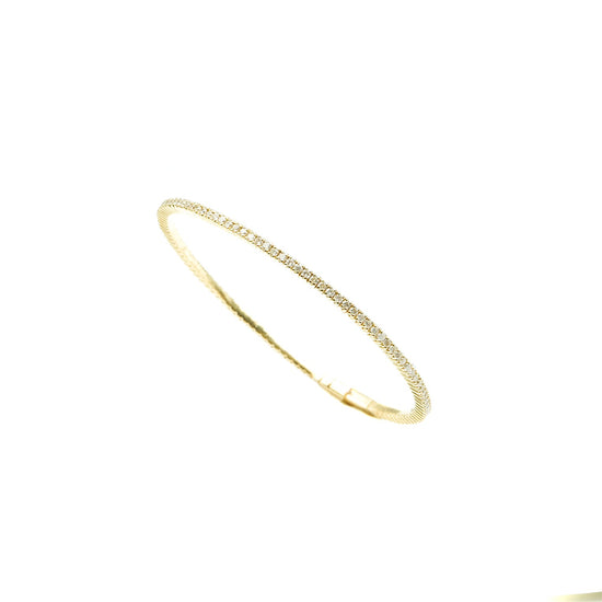 14K Yellow Gold Flexible Diamond Bangle