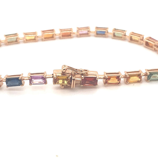 Multi Color Natural Sapphire Bracelet