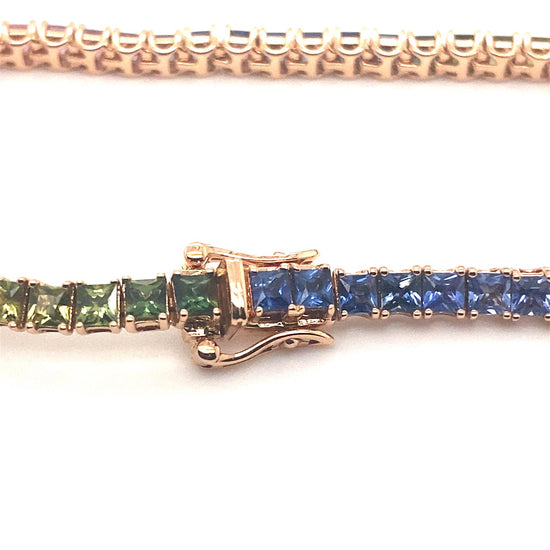 Multi Color Natural Sapphire Bracelet