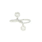 Floral Diamond Cluster Bypass Ring