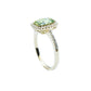 Cushion Peridot and Diamond Ring