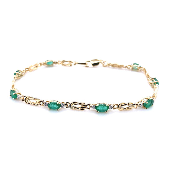 Diamond and emerald bracelet