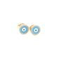 18k yellow gold Light Blue Enamel diamond Evil Eye Studs