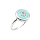 Turquoise Evil Eye Ring in 14K White Gold