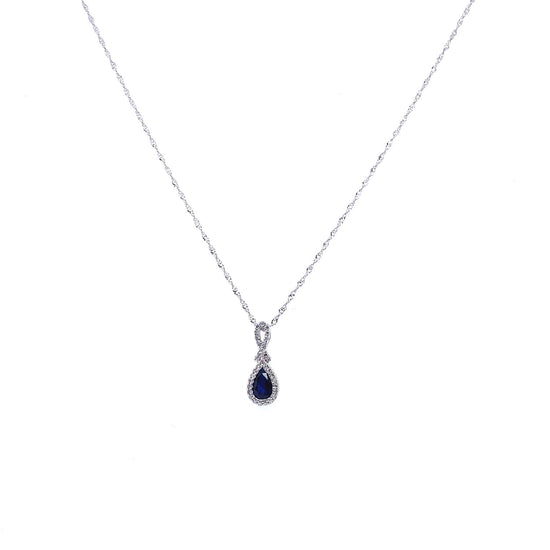 Ladies diamond and natural sapphire necklace.