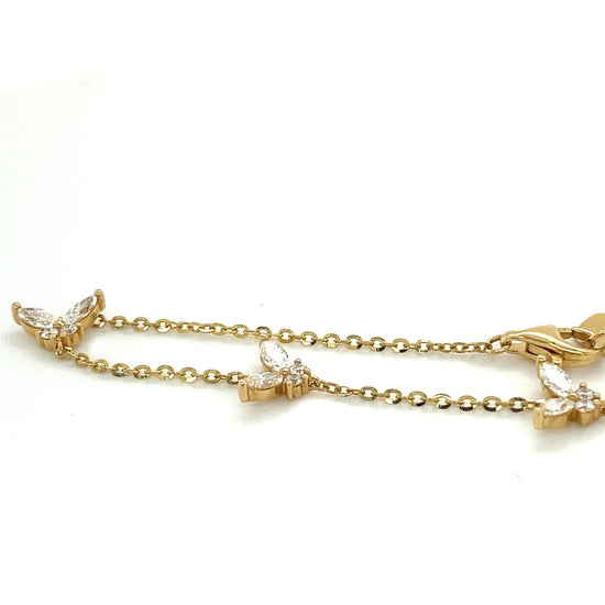 18K yellow Gold Diamond Marquise Butterfly Bracelet