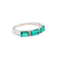 Rose Gold Three Emerald Ring.