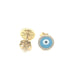 18k yellow gold Light Blue Enamel diamond Evil Eye Studs