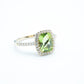 Cushion Peridot and Diamond Ring