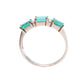 Rose Gold Three Emerald Ring.