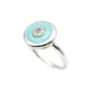 Turquoise Evil Eye Ring in 14K White Gold