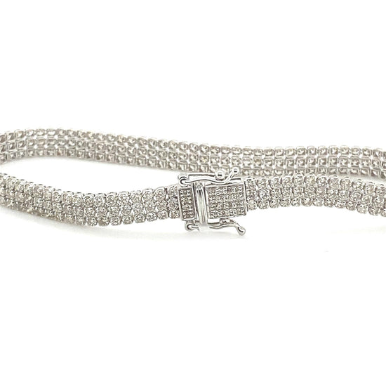 Three row diamond tennis bracelet