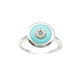 Turquoise Evil Eye Ring in 14K White Gold